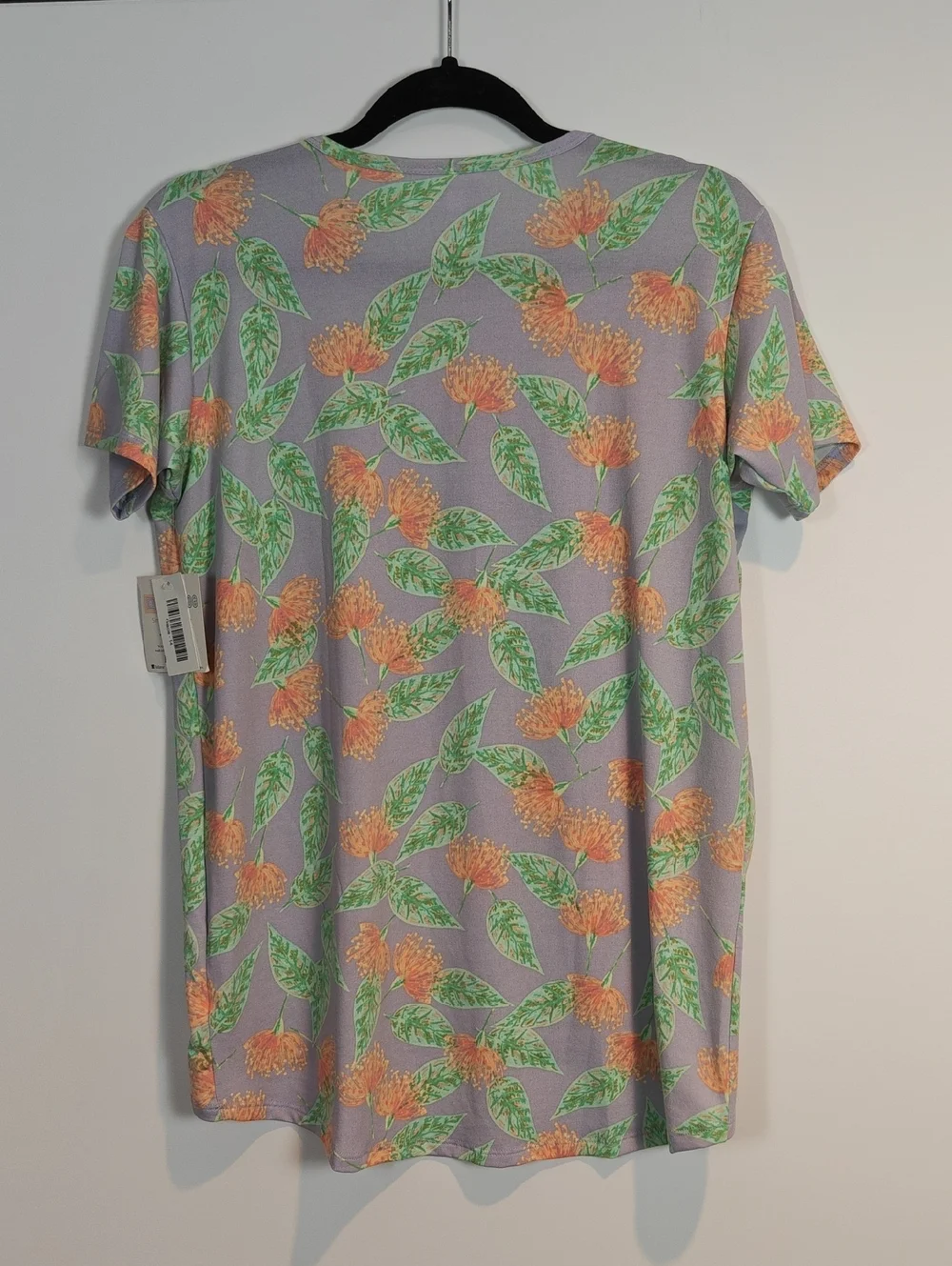 Lularoe NWT Gracie Girls Floral Short Sleeve Tee  Purple, Orange & Green Size 14